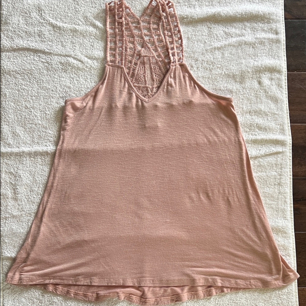 American Rag Blush Lace Tank Top